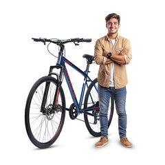 CRADIAC Spark 7 Speed | 18.5 INCH HI-TENSILE Steel Frame | 700C T Hybrid Bike | Front Suspension | Dual DISC