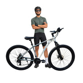 CRADIAC - DEFENDER 21 Speed High Performance Steel Mountain Cycles for Men with Front Suspension & Dual Disc Brake 21 Geared MTB Bike 29 T | Ideal for 15+ Years, Unisex, Frame Size : 15.5 inch