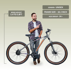 CRADIAC Dexter Single Speed | 18.5 INCH HI-TENSILE Steel Frame | 27.5T Mountain Bike | Front Suspension | Dual DISC