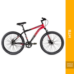 Cradiac Stinger X7 Single Speed Cycle for Men with Dual Disc Brakes & Front Suspension Fork, 29 T Single Speed Bicycle for Adults with Hitensile Steel Frame,for 12+ Years Unisex, 18.5 Inch Frame