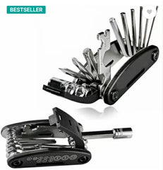 SHRI BICYCLES 13 in 1 Multifunctional Bicycle Repair Toolkit Complete Tool Set for Bike (Steel) Cycling Stand (Steel, Black)