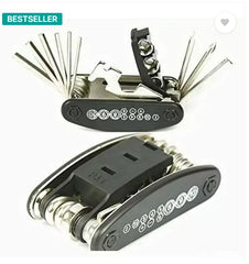 SHRI BICYCLES 13 in 1 Multifunctional Bicycle Repair Toolkit Complete Tool Set for Bike (Steel) Cycling Stand (Steel, Black)