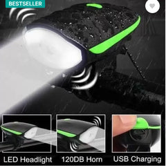 Rechargeable Bicycle front light Bike Horn & 250 Lumen Light