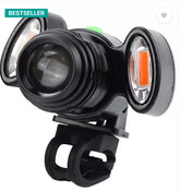 Bicycle Headlight with Warning Lights - Zoom-able 4-Mode