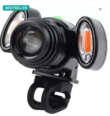 Bicycle Headlight with Warning Lights - Zoom-able 4-Mode