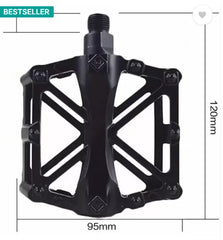 Aluminium Alloy MTB Cycle Road Bicycle Flat Pedal (Black)