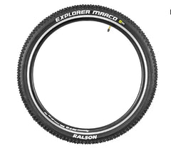 Ralson 27.5 X 2.10 | Explorer Marco Mountain Bike Nylon Black Tyre | Side Grooves for Stable Cornering | R-4153 Pack of 2