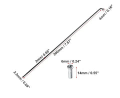 X AUTOHAUX 36 Pcs Bicycle Steel Spokes 14G Bike Spoke 200mm Length with Nipples for Most Bicycle