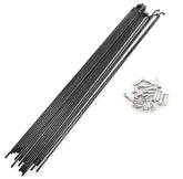 WELWIK 18pcs 14G J Bend Bicycle Steel Spokes 260mm W/Nipples, Black Bicycle Electric Bike Accessories Mountain/Road Bike Steel 14G Spokes