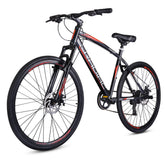 CRADIAC Discover PRO 7 Speed Steel High Performance Gear Hybrid Cycles for Men with Front Suspension & Disc Brakes | Ideal for 15+ Years, Unisex, Frame Size : 18.5 Inch | 700 * 35C Tires