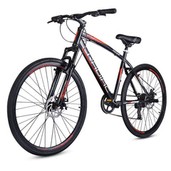 CRADIAC Discover PRO 7 Speed Steel High Performance Gear Hybrid Cycles for Men with Front Suspension & Disc Brakes | Ideal for 15+ Years, Unisex, Frame Size : 18.5 Inch | 700 * 35C Tires