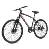 Cradiac Discover PRO Single Speed Steel High Performance Hybrid Cycles for Men with Front Suspension & Disc Brakes | Ideal for 15+ Years, Unisex, Frame Size : 18.5 Inch | 700 * 35C Tires