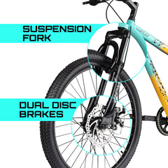 Crow HUSTLER SINGLE SPEED | DUAL DISC | FRONT SUSPENSION | FULLY FITTED 26 T (inch) Mountain Cycle