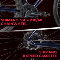 CRADIAC - Concept | 24 Speed Gear Hybrid Cycle | 700 * 35 C Bike | Rigid Fork | 6061 Alloy Frame | 700 * 35C Nylon Tires | Dual DISC Brakes | Ideal for 15+ Years Men/Boys/Girls