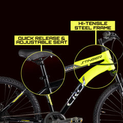 CROW - Stinger X7 Single Speed | 29" INCH Mountain Bike | Dual DISC Brake | HITENSILE Steel Frame | Unisex | Ideal for Boys/Men/Women with 5 to 5.8 FT