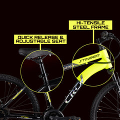 CROW - Stinger X7 21 Speed | 29" INCH Mountain Bike | Dual DISC Brake | HITENSILE Steel Frame | Unisex | Ideal for Boys/Men/Women with 5 to 5.8 FT