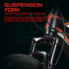 Cradiac Xplorer 7 Speed High Performance Steel Mountain Cycles for Men with Front Suspension & Dual Disc Brake 7 Geared MTB Bike 29 T | Ideal for 15+ Years, Unisex, Frame Size : 18.5 inch