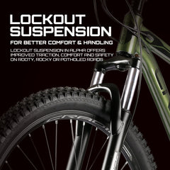 CRADIAC Alpha Lite 21 Speed 6061 Alloy Cycle 29 T 21 Speed Gear Bicycle For Men With Front Lockout Suspension & Dual Disc Brake Mountain Bike | Ideal For 15+ Years, Unisex, 18 Inch, Militorygreen