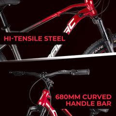 CRADIAC Top Gun Single Speed High Performance Steel Mountain Cycles for Men with Front Suspension & Dual Disc Brake| 26" T Non Geared MTB Bike | Ideal for 14+ Years, Unisex, Frame Size : 17 Inch
