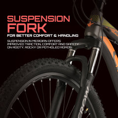 CROW - Meridian Single Speed | 29" Unisex MTB | MTB Cycle with Dual Disc Brake | HI TENSILE Steel Frame | Mountain Bike | Unisex | Ideal for 5.8 FT +