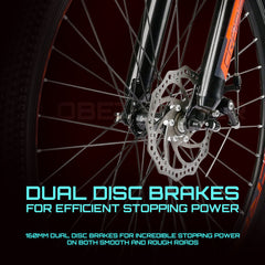 Cradiac Globetrotter Single Speed MTB, 26 Inch High Performance Mountain Cycle for Men with Front Suspension & Dual disc Brakes | Ideal for 12+ Years, Unisex, Frame Size - 18.5 Inch