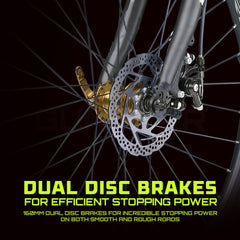 Cradiac Gunner PRO MAX 21 Speed 6061 Alloy Hybrid Cycle 21 Geared Bicycle for Men with Zoom Lockout Suspension & Dual Disc Brake Hybrid Bike | for 15+ Years, Unisex, Frame Size : 18.5 Inch, Teal Blue