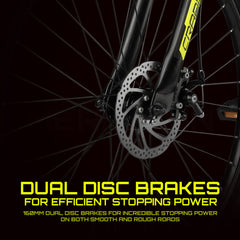 CRADIAC Hustler X7 7 Speed 29 inch Steel Geared High Performance Mountain Cycle for Men with Front Suspension & Dual disc Brakes | Ideal for 14+ Years, Unisex, Frame Size - 18.5 Inch