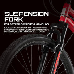 CRADIAC Stinger X7-7 Speed Cycle for Men with Dual Disc Brakes & Front Suspension Fork, 29 T 7 Speed Bicycle for Adults with Hitensile Steel Frame, Ideal for 12+ Years Unisex, 18.5 Inch Frame