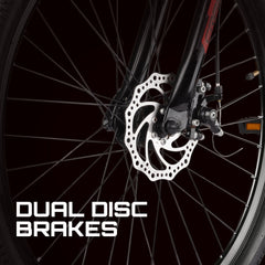 CRADIAC Stinger X7-7 Speed Cycle for Men with Dual Disc Brakes & Front Suspension Fork, 29 T 7 Speed Bicycle for Adults with Hitensile Steel Frame, Ideal for 12+ Years Unisex, 18.5 Inch Frame