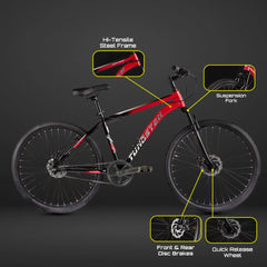 TUNGSTEN - Urban Mount Single Speed | 27.5 INCH Mountain Bike | HITENSILE Steel Frame | Dual DISC Brake | Ideal for 12+ Years | Ideal for 5.4FT to 5.8FT | Unisex