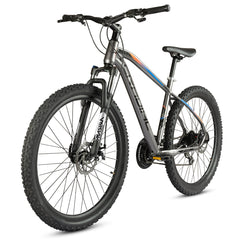 Cradiac XC 900 GEN 3-24 Speed 6061 Alloy Cycle 27.5 T 24 Geared Bicycle for Men with Zoom Lockout Suspension & Dual Disc Brake Mountain Bike | for 14+ Years, Unisex, Frame Size : 18 Inch, Grey