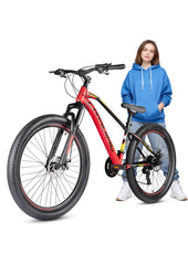 CRADIAC XC 90 21 Speed High Performance Steel Mountain Cycles for Men with Front Suspension & Dual Disc Brake| 27.5 T 21 Geared MTB Bike | Ideal for 14+ Years, Unisex, Frame Size : 18.5 inch