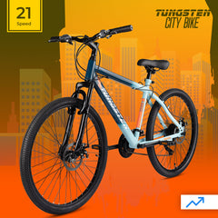 TUNGSTEN - Aviator 21 Speed | 26 INCH Mountain Bike with 21 Gears | HITENSILE Steel Frame | Dual DISC Brakes | Ideal for 12+ Years | Unisex