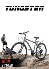 TUNGSTEN - Atom 21 Speed | 26 inch Mountain Bike | Integrated Carrier | Rigid Fork | Ideal for 12+ Years | Unisex