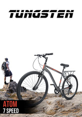 TUNGSTEN - Atom 7 Speed | 26 inch Mountain Bike | Integrated Carrier | Rigid Fork | Ideal for 12+ Years | Unisex