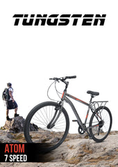TUNGSTEN - Atom 7 Speed | 26 inch Mountain Bike | Integrated Carrier | Rigid Fork | Ideal for 12+ Years | Unisex