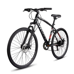 CROW - SPEEDLINER 7 Speed | 700 * 35C Hybrid | 7 Gear Hybrid Cycle | Dual Disc Brakes | Suspension Fork | HITENSILE Steel Frame | Unisex
