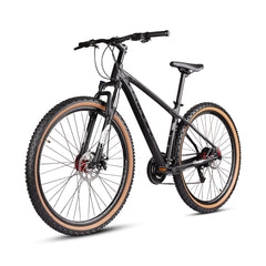 CRADIAC - Wolf 21 Gear MTB Cycle | 29" Inch Mountain Bicycle | Zoom Lockout Suspension | 6061 Light Weight Alloy Frame | Dual Disc Brakes | Ideal for 14+ Years Men/Boys | Carbon Black