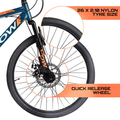 CROW - Spencer | 21 Speed Mountain Cycle | 26" Inch City Bike | Blue | 18.5" Hi-tensile Steel Frame | Dual Disc Brakes