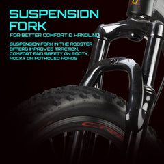 Cradiac Rooster LITE 21 Speed 6061 Alloy MTB Cycle 29 T 21 Speed Gear Bicycle for Men with Front Suspension & Dual Disc Brake Mountain Bike | Ideal for 15+ Years, Unisex, Frame Size : 18 inch, Black