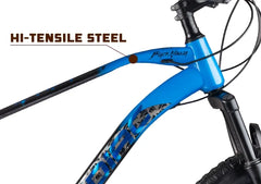 Cradiac Black Ninja Fat 7 Speed 26 Inch High Performance Mountain Cycle for Men with Front Suspension & Dual disc Brakes 7 Geared MTB Bike|Ideal for 12+ Years, Unisex, Frame Size - 18.5 Inch