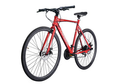 Cradiac Machine LITE 21 Speed 6061 Alloy Hybrid Cycle 21 Geared Bicycle for Men with Rigid Fork & Dual Disc Brake Hybrid Bike | Ideal for 15+ Years, Unisex, Frame Size : 19.5 Inch, Metalic Red