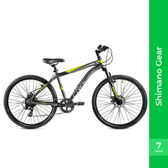 CRADIAC Hustler X7 7 Speed 29 inch Steel Geared High Performance Mountain Cycle for Men with Front Suspension & Dual disc Brakes | Ideal for 14+ Years, Unisex, Frame Size - 18.5 Inch