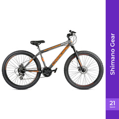 Cradiac Squad 21 Speed High Performance Steel Mountain Cycles for Men with Front Suspension & Dual Disc Brake 21 Geared MTB Bike 29 T | Ideal for 15+ Years, Unisex, Frame Size : 18.5 inch
