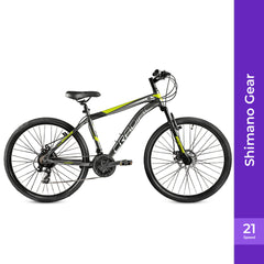 CRADIAC Hustler X7 21 Speed High Performance Mountain Cycle for Men with Front Suspension & Dual disc Brakes, 29T Inch Tire, Steel Frame MTB | Ideal for 14+ Years, Unisex, Frame Size - 18.5 Inch