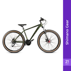 CRADIAC Alpha PRO 21 Speed 6061 Alloy Cycle 27.5 T 21 Speed Gear Bicycle for Men with Front Zoom Lockout Suspension & Dual Disc Brake Mountain Bike | Ideal for 15+ Years, Unisex, Frame Size : 18 inch