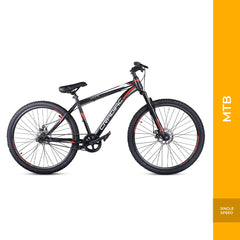 Cradiac Xplorer Single Speed High Performance Steel Mountain Cycles for Men with Front Suspension & Dual Disc Brake MTB Bike 29 T | Ideal for 15+ Years, Unisex, Frame Size : 18.5 inch