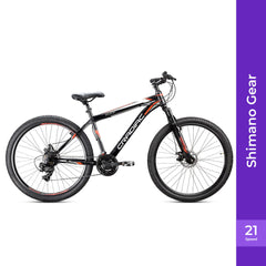 Cradiac Xplorer 21 Speed High Performance Steel Mountain Cycles for Men with Front Suspension & Dual Disc Brake 21 Geared MTB Bike 29 T | Ideal for 15+ Years, Unisex, Frame Size : 18.5 inch