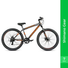 CRADIAC Squad 7 Speed High Performance Steel Mountain Cycles for Men with Front Suspension & Dual Disc Brake 7 Geared MTB Bike 29 T | Ideal for 15+ Years, Unisex, Frame Size : 18.5 inch