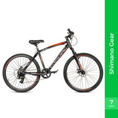 CRADIAC Discover PRO 7 Speed Steel High Performance Gear Hybrid Cycles for Men with Front Suspension & Disc Brakes | Ideal for 15+ Years, Unisex, Frame Size : 18.5 Inch | 700 * 35C Tires